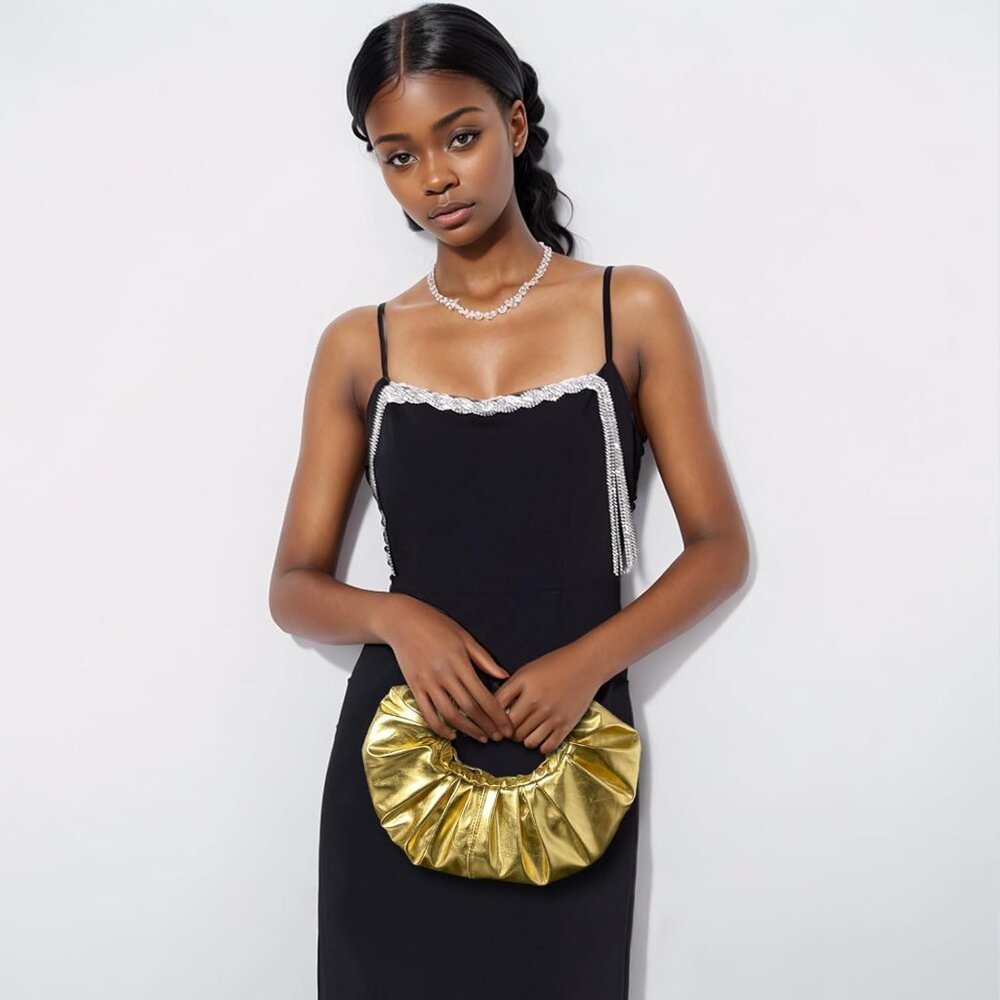 Clutch Purse for Women - Evening Clutch PU 3-gold - Picture 3 of 7